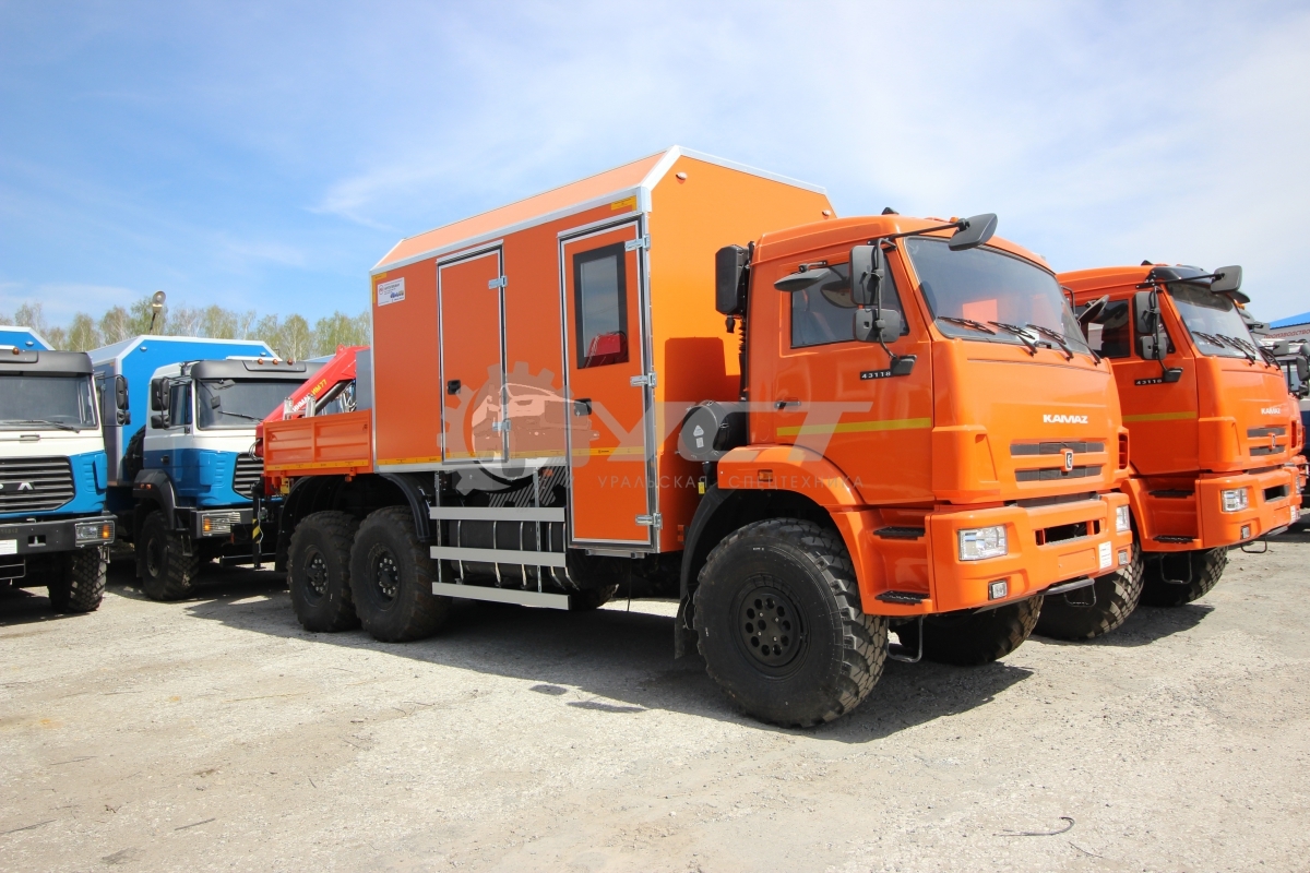 Мастерская передвижная с КМУ ИМ-77 на шасси Камаз 43118-50